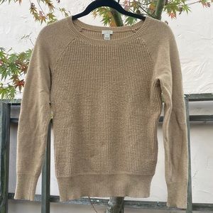 J. Crew Factory Camel Waffle Sweater, Size Small